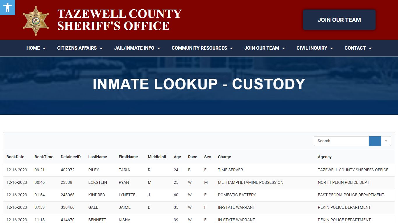 Inmate Lookup - C - Tazewell County Sheriff